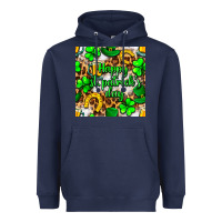 Navy Happy St. Patrick's Day pattern digital paper Heavyweight Hoodie - BundleAndBundleShop