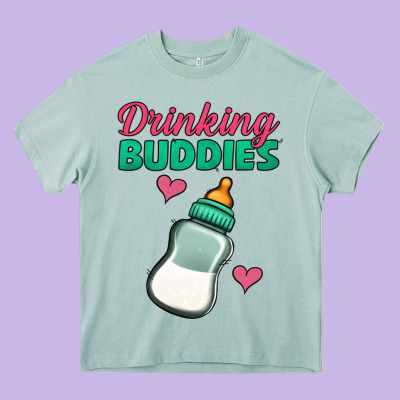 Drinking Buddies Heavy Core Tee Designed By Jasminsmagicworld