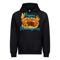 Black Happy Thanksgiving Pumpkin Pie Urban Hoodie - LillyAllenDesigns