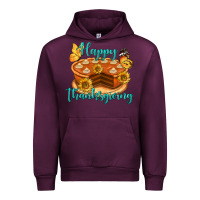 Mauve Wine Happy Thanksgiving Pumpkin Pie Urban Hoodie - LillyAllenDesigns