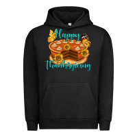 Pigment Black Happy Thanksgiving Pumpkin Pie Urban Hoodie - LillyAllenDesigns