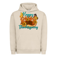 Pigment French Oak Happy Thanksgiving Pumpkin Pie Urban Hoodie - LillyAllenDesigns