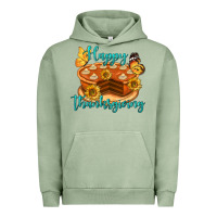 Pigment Oil Green Happy Thanksgiving Pumpkin Pie Urban Hoodie - LillyAllenDesigns