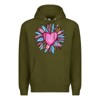 Army Green valentine's day sunflower olivia Premium Hoodie - OliviaCreatesArt