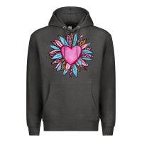 Charcoal Heather valentine's day sunflower olivia Premium Hoodie - OliviaCreatesArt