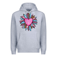 Heather Grey valentine's day sunflower olivia Premium Hoodie - OliviaCreatesArt