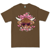 Cacao cow with flowers and butterflies Premium Tee - MaliasSmallBusiness