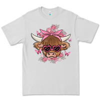 Dove Grey cow with flowers and butterflies Premium Tee - MaliasSmallBusiness