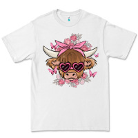 White cow with flowers and butterflies Premium Tee - MaliasSmallBusiness