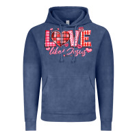 Vintage Denim love like jesus la Vintage Hoodie - LillyAllenDesigns
