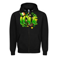 Black Love St. Patrick's Day Zipper Hoodie - HowdyJamesFarm