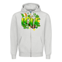 Dove Grey Love St. Patrick's Day Zipper Hoodie - HowdyJamesFarm