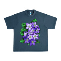 Midnight Navy Mayflower Plant Illustrations Urban Heavy Tee - LillyAllenDesigns