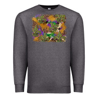 Charcoal Heather mardi gras plaid purple glitter cowhide  leopard Premium Sweatshirt - FaDigitalArtStudio