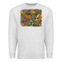 Oatmeal Heather mardi gras plaid purple glitter cowhide  leopard Premium Sweatshirt - FaDigitalArtStudio