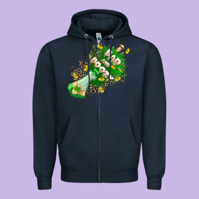 Bad And Boozy Zipper Hoodie Designed By Cowgirlartshop