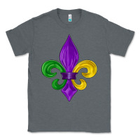 Charcoal Heather mardi gras fleur de lis Classic Tee - LillyAllenDesigns