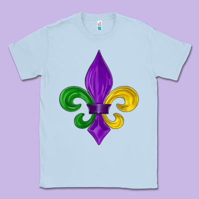 Mardi Gras Fleur De Lis Classic Tee Designed By Lillyallendesigns