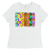 White summer brushstroke Ladies Tee - Jasminsmagicworld