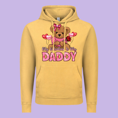 My Valentine Is My Daddy Vintage Hoodie Designed By Lillyallendesigns
