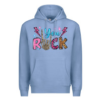 Colony Blue you rock valentine's day olivia Premium Hoodie - OliviaCreatesArt