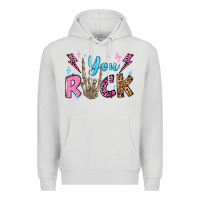 Dove Grey you rock valentine's day olivia Premium Hoodie - OliviaCreatesArt