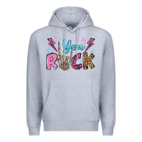 Heather Grey you rock valentine's day olivia Premium Hoodie - OliviaCreatesArt