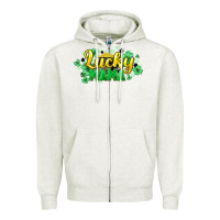 Oatmeal Heather lucky mama st patricks Zipper Hoodie - HowdyJamesFarm