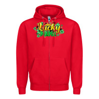 Red lucky mama st patricks Zipper Hoodie - HowdyJamesFarm