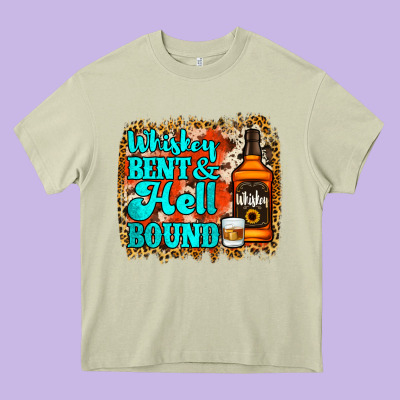 Whiskey Bent And Hell Bound Heavy Core Tee Designed By Jasminsmagicworld