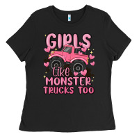 Girls Like Monster Trucks Too Ladies Tee | Teevron