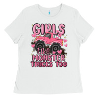 White girls like monster trucks too Ladies Tee - MaliasSmallBusiness