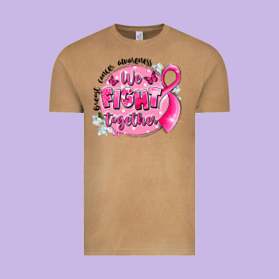 Breast Cancer Awareness We Fight Together Vintage Tee Designed By Lillyallendesigns