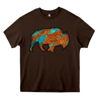 Chocolate Brown bison Heavy Core Tee - Jasminsmagicworld