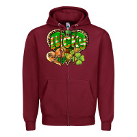 Burgundy Lucky heart St. Patrick's Day Zipper Hoodie - CowGirlArtShop