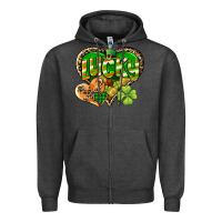 Charcoal Heather Lucky heart St. Patrick's Day Zipper Hoodie - CowGirlArtShop