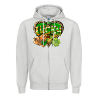 Dove Grey Lucky heart St. Patrick's Day Zipper Hoodie - CowGirlArtShop