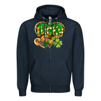 Navy Lucky heart St. Patrick's Day Zipper Hoodie - CowGirlArtShop