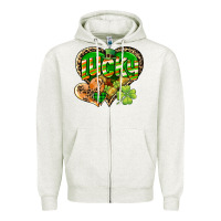 Oatmeal Heather Lucky heart St. Patrick's Day Zipper Hoodie - CowGirlArtShop