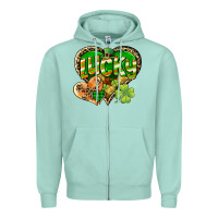 Seafoam Lucky heart St. Patrick's Day Zipper Hoodie - CowGirlArtShop