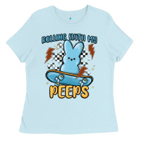 Baby Blue skateboard bunny Ladies Tee - MaliasSmallBusiness