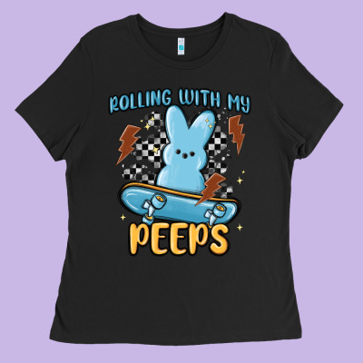 Skateboard Bunny Ladies Tee Designed By Maliassmallbusiness