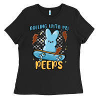 Black skateboard bunny Ladies Tee - MaliasSmallBusiness