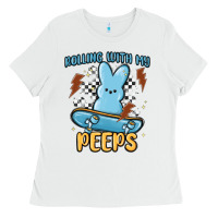 White skateboard bunny Ladies Tee - MaliasSmallBusiness