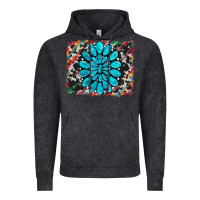 Vintage Black cowhide and serape gemstone background Vintage Hoodie - RanaPortraitStore