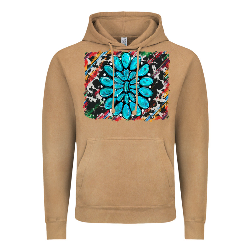 Cowhide And Serape Gemstone Background Vintage Hoodie by RanaPortraitStore | Teevron