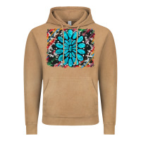 Vintage Camel cowhide and serape gemstone background Vintage Hoodie - RanaPortraitStore