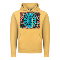 Vintage Mustard cowhide and serape gemstone background Vintage Hoodie - RanaPortraitStore