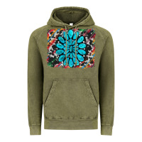 Vintage Olive cowhide and serape gemstone background Vintage Hoodie - RanaPortraitStore