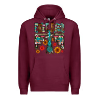 Burgundy western free bird Premium Hoodie - OliviaCreatesArt